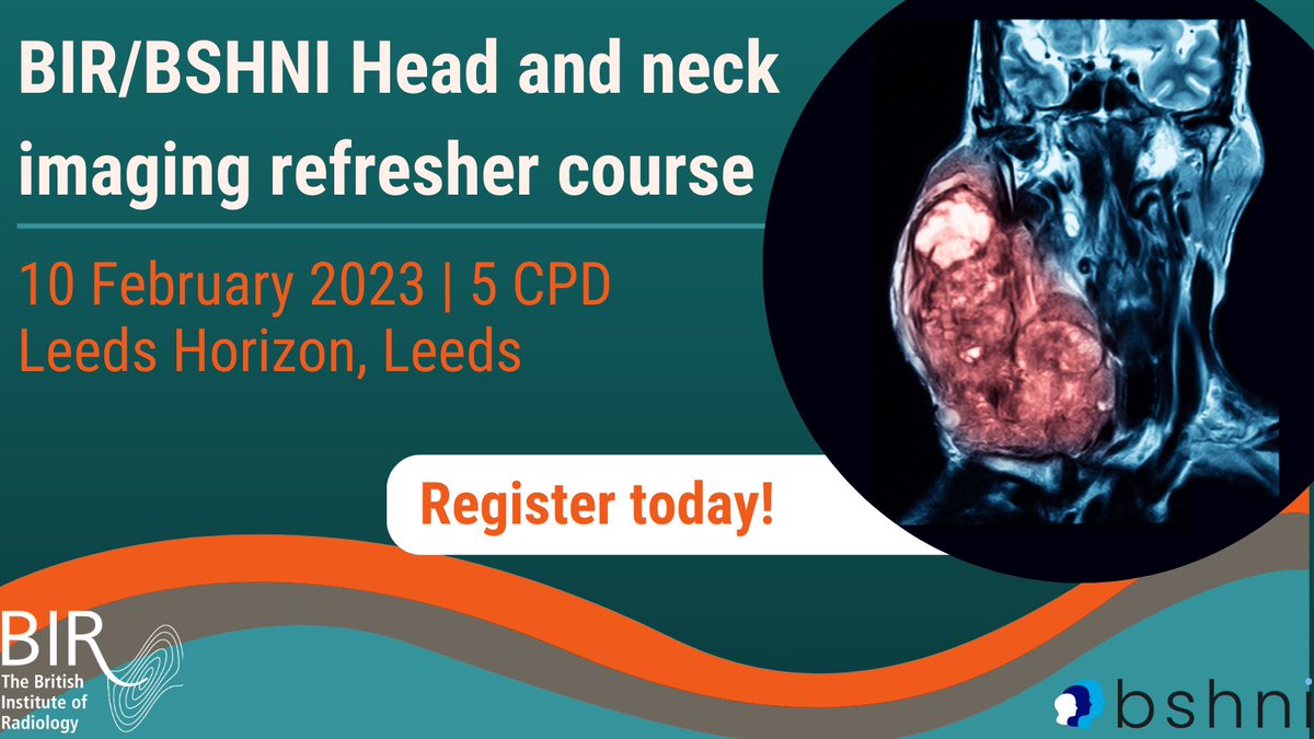 BIR_News's tweet photo. Just 3 weeks left until the BIR/BSHNI Head and neck imaging refresher 2023! Don’t miss our amazing speakers at this event https://t.co/HbbLe1A6Cr @BSHNI_UK @BshniTrainees #radiology #headandneck @ElizabethLoney2 @EdwardWalker15 @stuart_viner @ashok_adams @nalindap80 https://t.co/9SiYUSoCq1