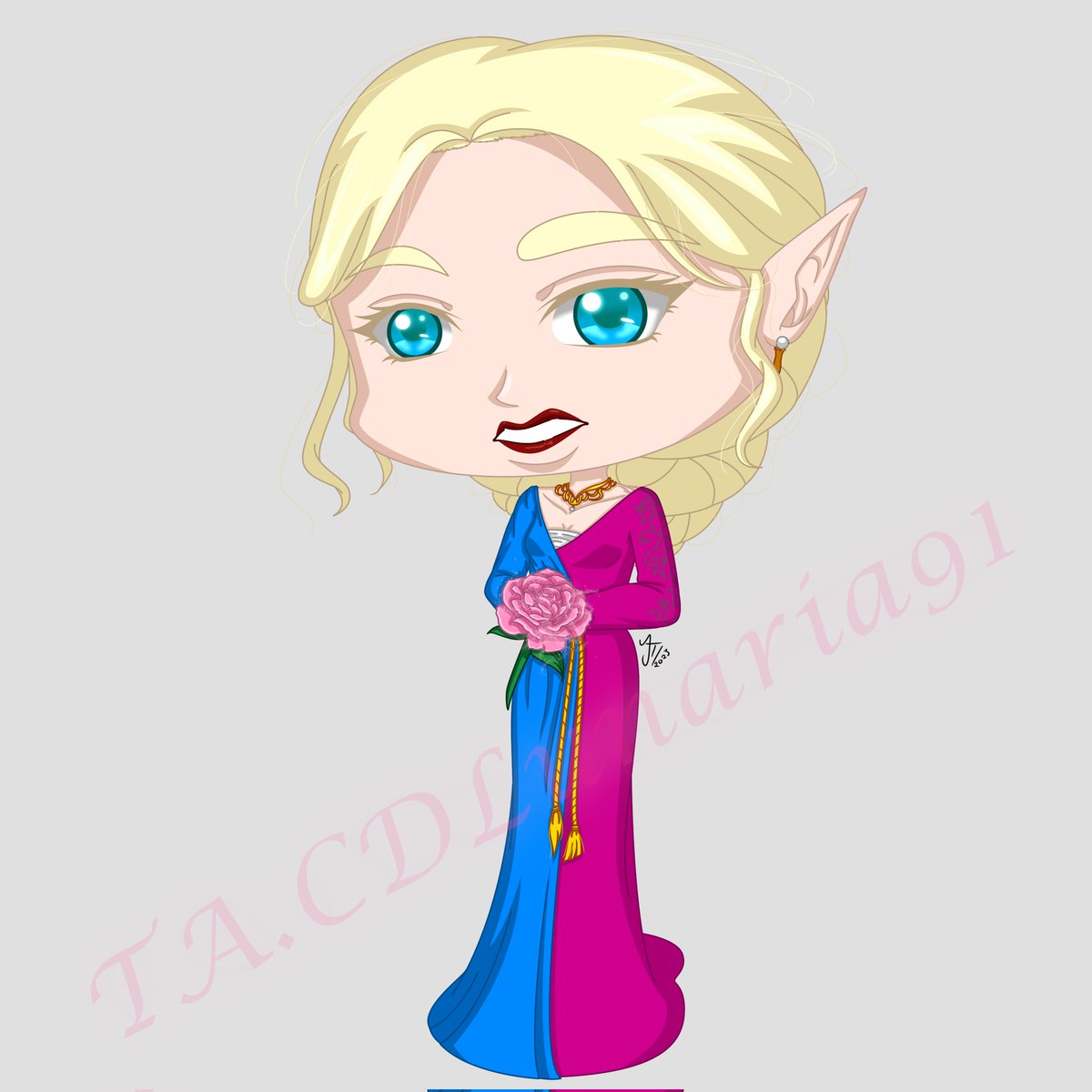 TA_CDLunaria91's tweet photo. Hola a todas!
My latest chibi is of Sabrena from Daylight's Curse by @Tyffany_H 
It's a new adult romantasy retelling of East of the Sun, West of the Moon and it's amazing. Go check it out when you can 😁🙌🏼 https://t.co/Rlxlgf8LVd