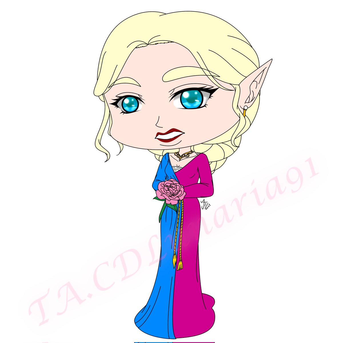 TA_CDLunaria91's tweet photo. Hola a todas!
My latest chibi is of Sabrena from Daylight's Curse by @Tyffany_H 
It's a new adult romantasy retelling of East of the Sun, West of the Moon and it's amazing. Go check it out when you can 😁🙌🏼 https://t.co/Rlxlgf8LVd