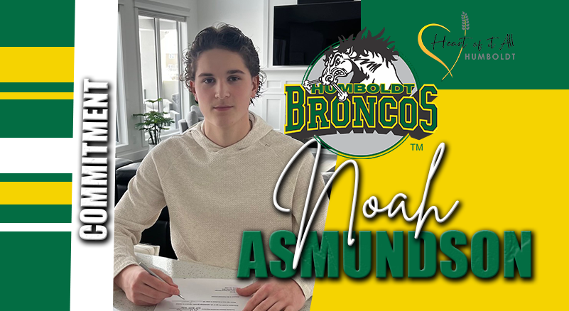 humboldtbroncos.com/noah-asmundson…

‼️#TeamTransaction Sponsored by <a href="/CityofHumboldt_/">City of Humboldt</a>  ‼️
The Humboldt Broncos are happy to announce that Noah Asmundson (05) has committed to playing for
the Broncos for the 2023/24 SJHL season.

Welcome Noah and family to the organization and community. 🐎
