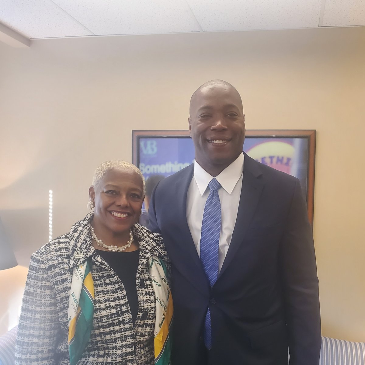 Norfolkstate's tweet image. President Adams-Gaston is spending Day One on Capitol Hill in Richmond with Virginia Legislators advocating for the priorities of Norfolk State University.

#NorfolkStateUniversity #VirginiaSenate #VirginiaAssembly #CommonwealthOfVirginia