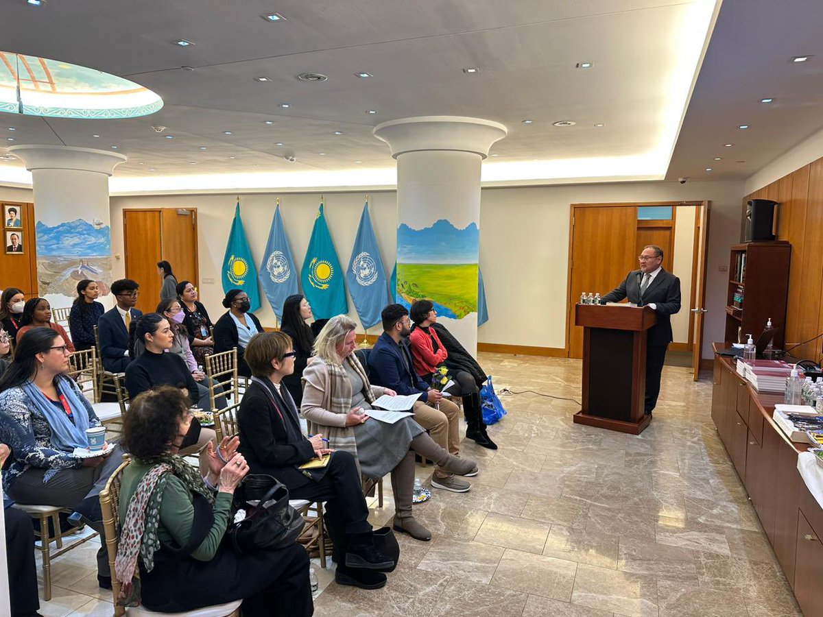 AmbKazUN's tweet photo. Pleased to welcome all participants to the event “From the Pacific to the Steppes: Engaging with frontline communities on #TPNW” co-hosted by Kiribati &amp; @napf 
We thank our panelists: @tkassenova, @IvanaNHughes, @VChristory, @benetckmaddison
Let's make #TPNW universal! 🌐 https://t.co/IhFQK2x86U