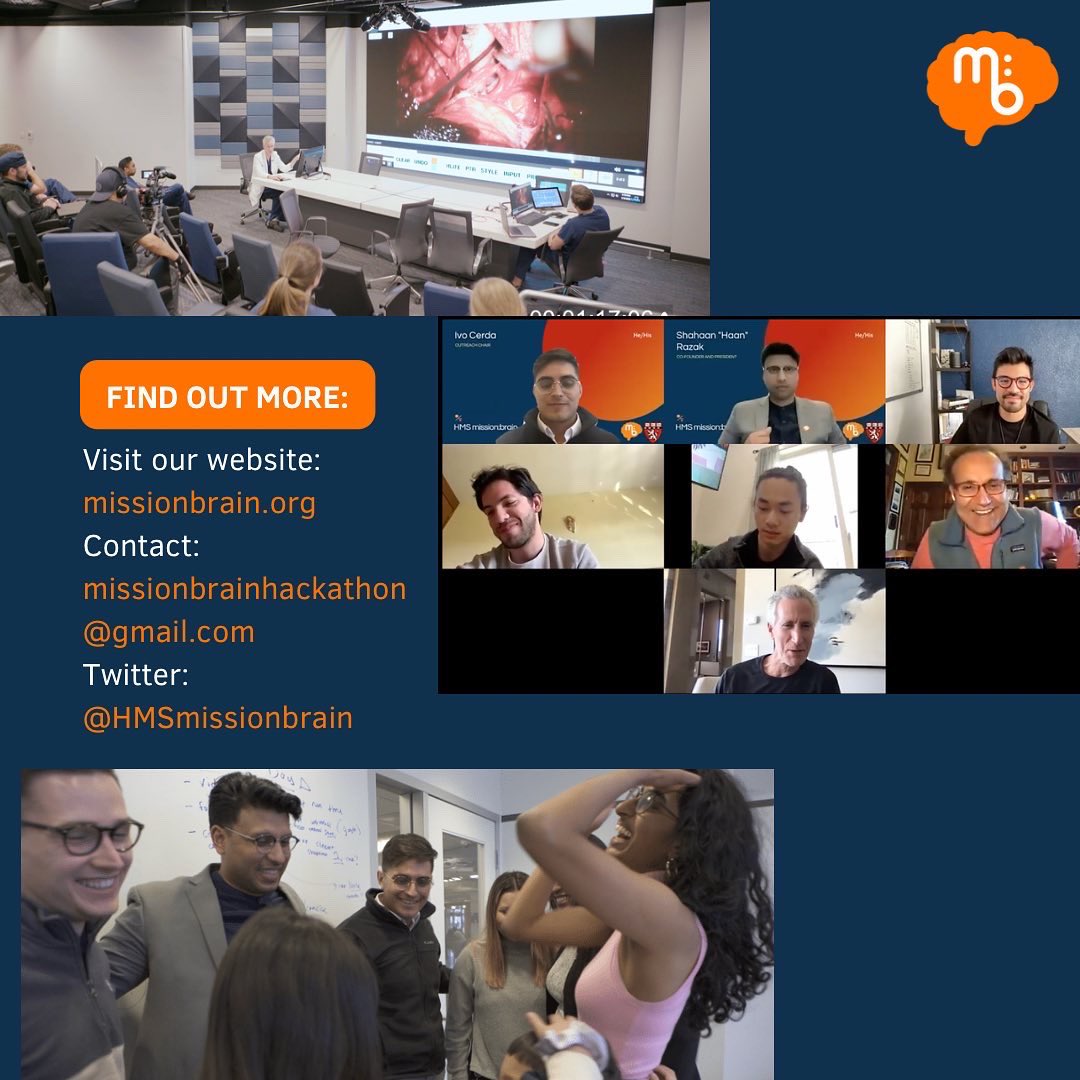 🚨M:B Community! Join us for the second annual Mission Brain #Hackathon, a 3-day virtual event where you will have the #opportunity to connect and collaborate with a global community to tackle a real-world issue in global #neurosurgery! Stay tuned. Apps open Jan 25.
