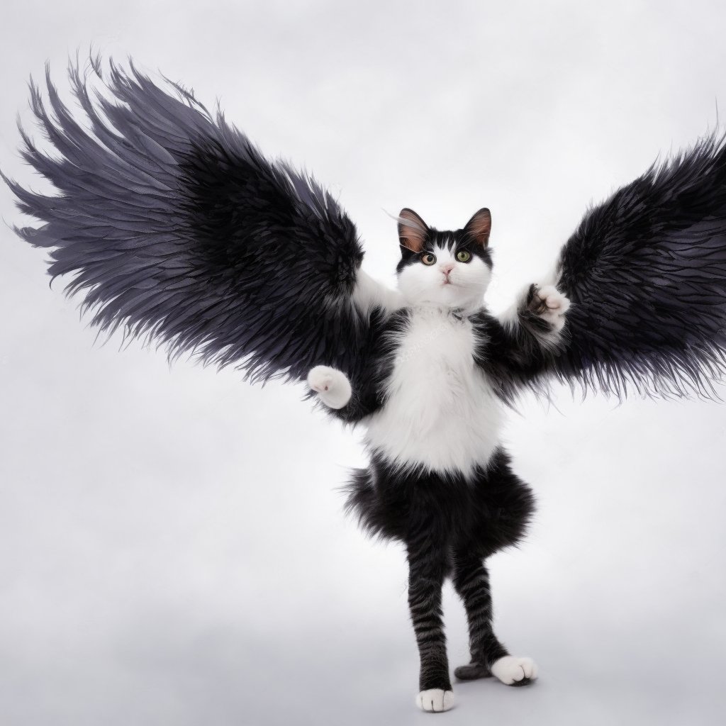 GM☀
今日も寒いですー🥶❄️

画像は「翼のある猫」を作ろうとして出てきたカワイコちゃん😺
#AIart