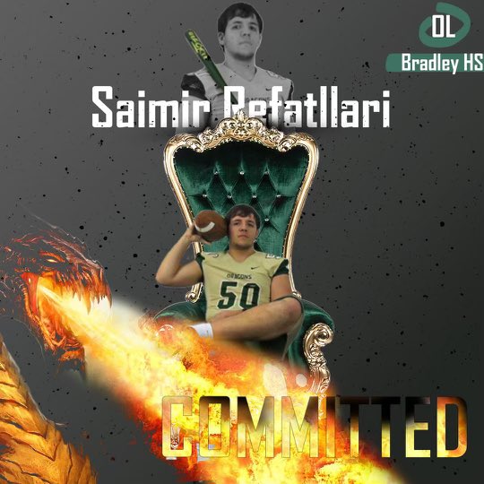 Saimir Refatllari (@mirirefatllari) on Twitter photo After a long consideration and talks with my family, I will be committing to Tiffin University! <a href="/TUDragonFB/">Tiffin University Football</a> <a href="/BradleyJaguarFB/">Bradley Football</a> <a href="/MattGilbert1090/">Matt Gilbert</a> <a href="/Bigwalk09/">Mike Walker</a> <a href="/CoachTylerJohns/">Tyler Johns</a> <a href="/CoachReisert/">Cris Reisert</a> After a long consideration and talks with my family, I will be committing to Tiffin University! <a href="/TUDragonFB/">Tiffin University Football</a> <a href="/BradleyJaguarFB/">Bradley Football</a> <a href="/MattGilbert1090/">Matt Gilbert</a> <a href="/Bigwalk09/">Mike Walker</a> <a href="/CoachTylerJohns/">Tyler Johns</a> <a href="/CoachReisert/">Cris Reisert</a>