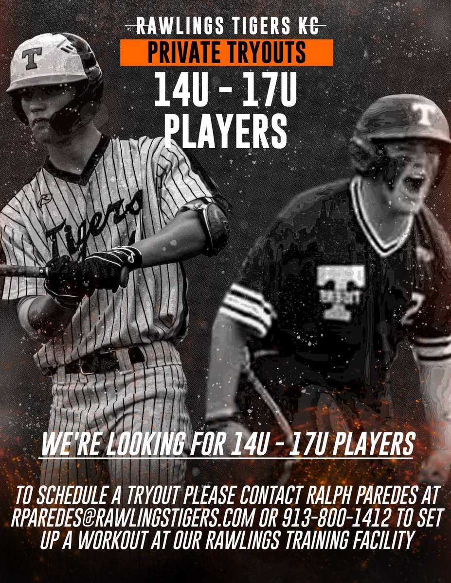 Looking for a new spring/summer baseball home? 
Come check out the Rawlings Tigers organization. 
New indoor facility. Top level talent. Elite coaches. National team opportunities.
Be a Tiger ⚾️🐯