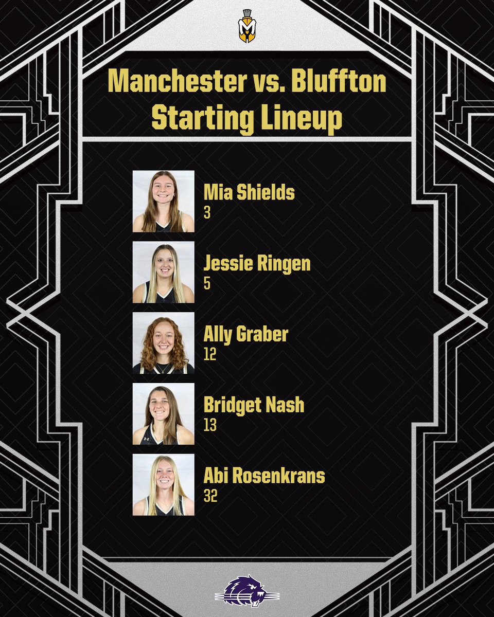 MUSpartans's tweet photo. WBB: The Spartans are less than 15 minutes away from tip-off against the visiting Bluffton Beavers in Stauffer-Wolfe Arena!
Starters for Manchester:
#3 Mia Shields
#5 Jessie Ringen
#12 Ally Graber
#13 Bridget Nash
#32 Abi Rosenkrans
#ProtectThePERC | #MUSpartans https://t.co/dtVWwH5CIH