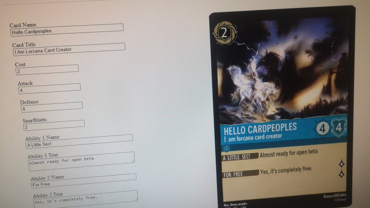 CcgVintage's tweet photo. Slowly getting there #Lorcana #cardcreator https://t.co/6Cf2sL1nE3