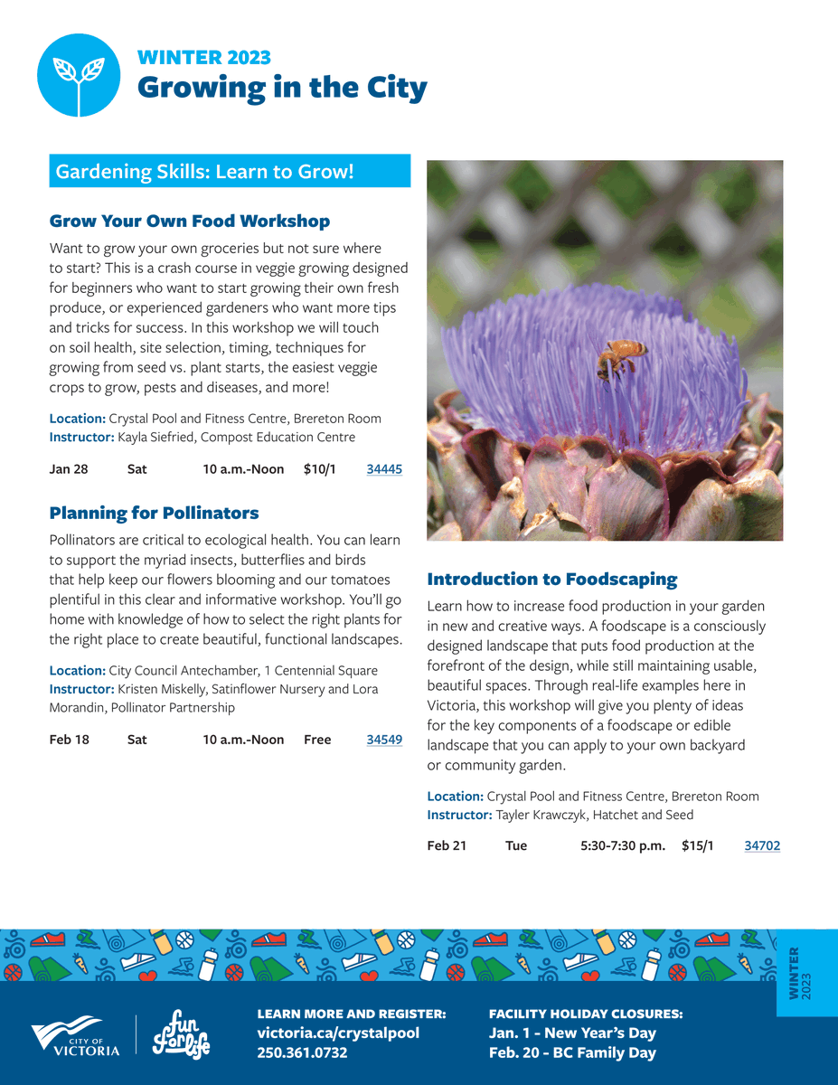 WeAreNorthPark's tweet photo. The @CityOfVictoria is hosting some amazing Growing in the City &amp; Community Recreation programs!  

Programs range in price from free to $15. Learn more about these programs and register at https://t.co/I5UFpADWVb

#yyj https://t.co/ZpRNipgSOc