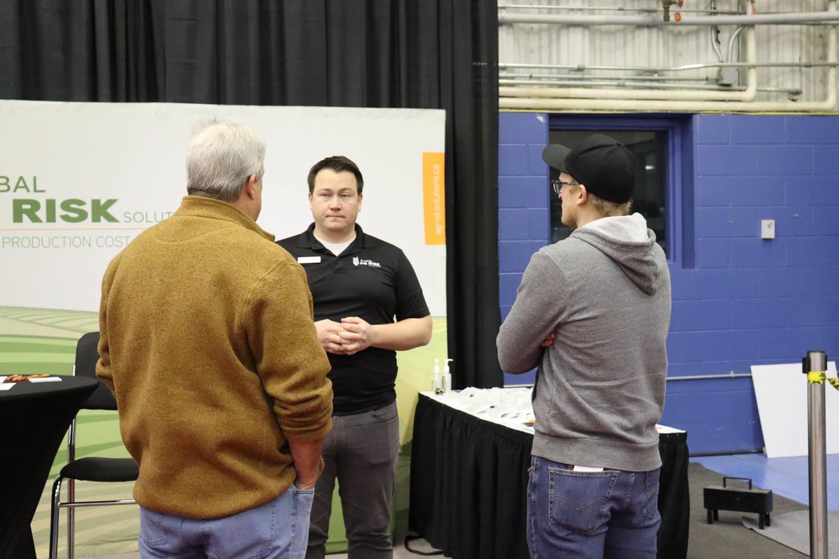 I had a great day talking to producers at @MBAgDays today as part of the @GlobalAgRisk team. Thanks to everyone who has trusted me to sign up acres for 2023. #agdays23