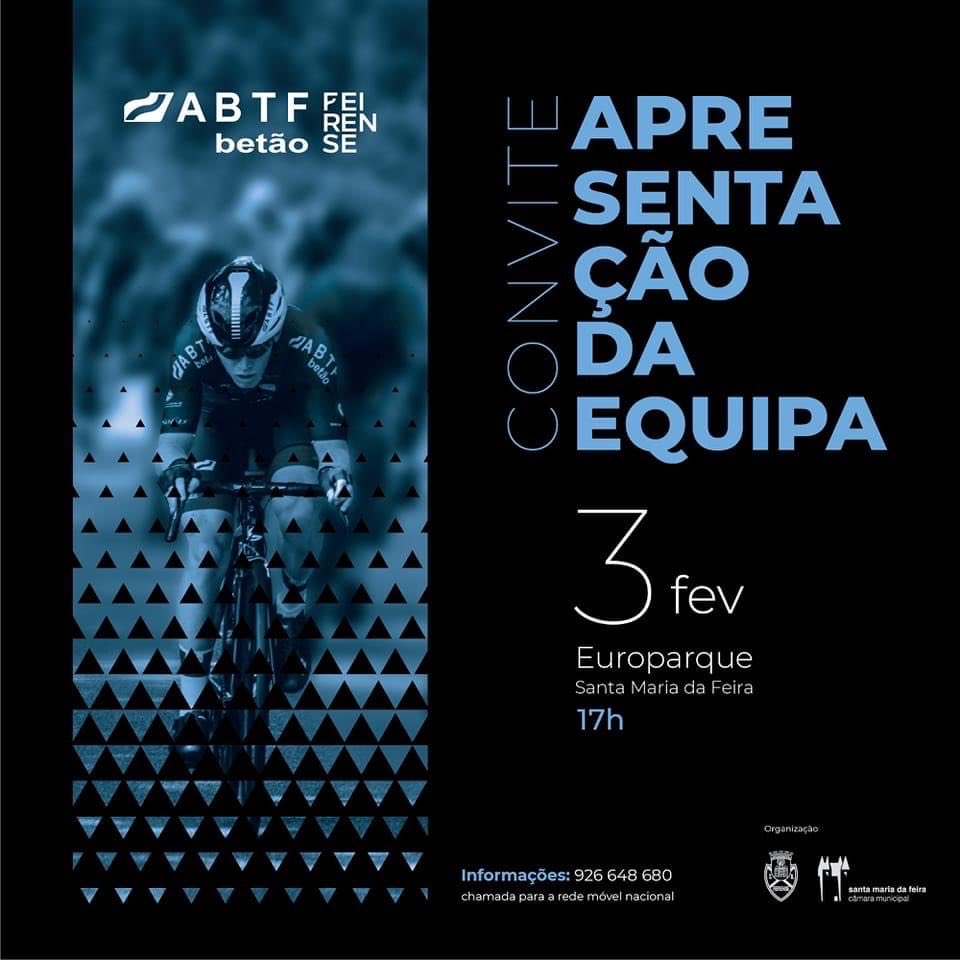 FeirenseCycling's tweet photo. 😃 3 de Fevereiro, sexta-feira, irá realizar-se a cerimónia de Apresentação da Equipa ABTF Betão-Feirense, pelas 17 horas, no Europarque Sª Maria da Feira.
#ABTFBetão
#GrupoTavares
#Digarda
#PolisportBicycle
#Polipromotion
#rudyprojectportugal
#GarraDeBetão
#DeCasteloAoPeito https://t.co/r2z1mTMSAq