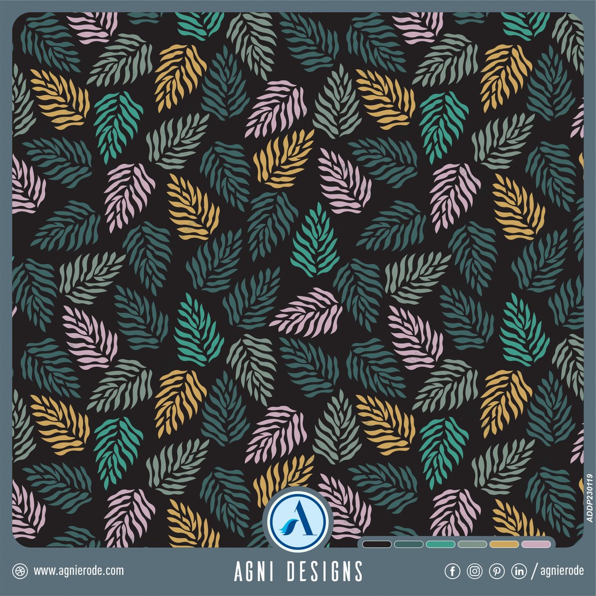 The colorful seamless leaf pattern ❤️
#agnidesigns #textiledesign #textiledesigning #textileprinting #textilepattern #patterndesign #patternprint #hometextile #repeatpattern #blockprint #karurdesigning #seamlesspattern #designer #homefurnishings #leafpattern #leaves
