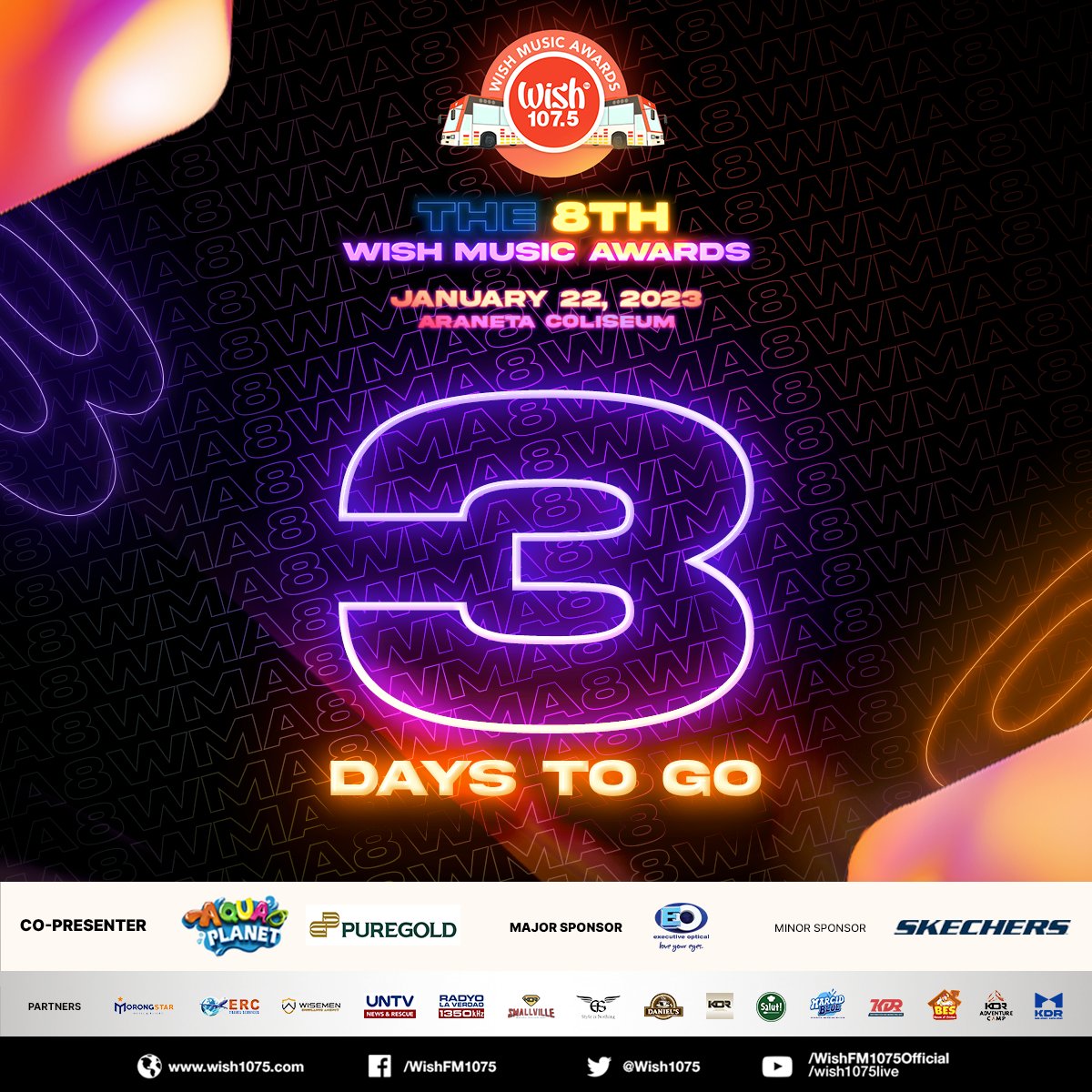 wish1075's tweet photo. Three days to go before we head to the Big Dome for the 8th Wish Music Awards! https://t.co/ZYXxwrXxZ5