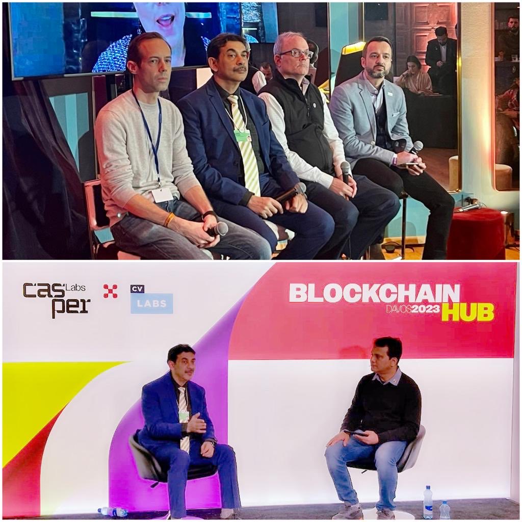 Plenty of tech events happen on the sidelines of ⁦@Davos⁩. Got a chance to speak in 2 blockchain sessions organised by ⁦@GBBCouncil⁩ and #BlockchainHubDavos. Shared Telangana’s blockchain use cases and the latest initiative on Web 3.0 regulatory sandbox