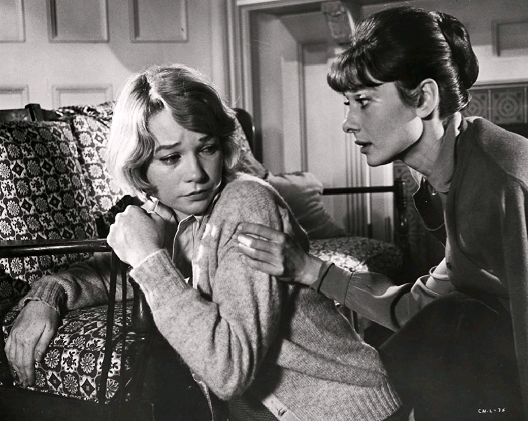 First defining moment of gay panic in film history. #thechildrenshour #audreyhepburn #shirleymaclaine #lillianhellman