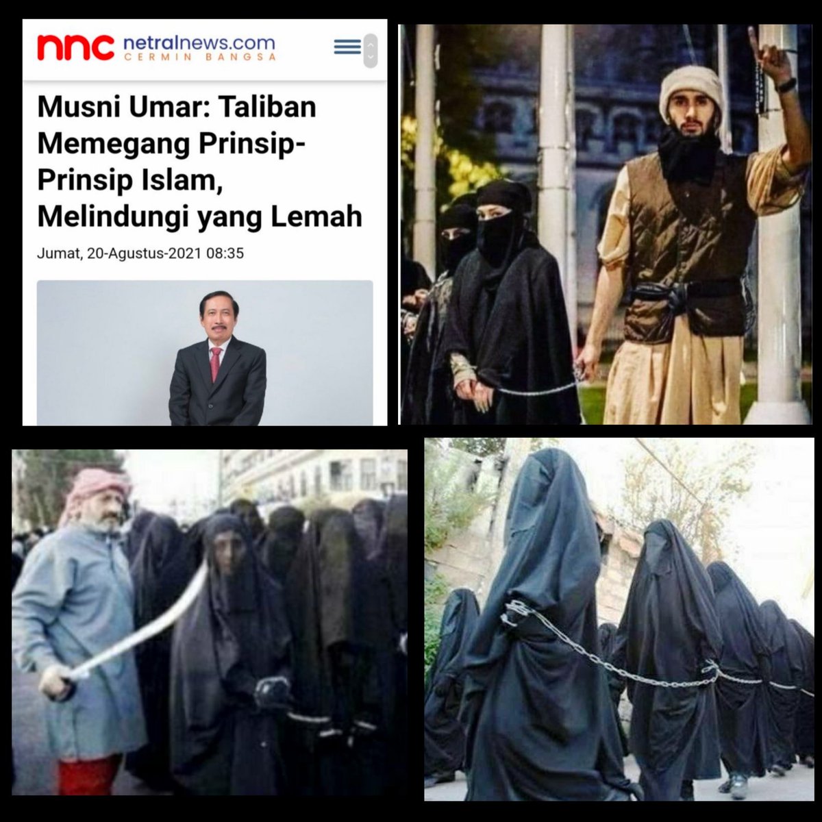 Mr @musniumar If "Cingkrangers" read the Qur'an well they will understand that women value a lot in Islamic history
Asiyah wife of Fir'aun, Mariyam mother of Isa As, Khadijah wife of the Prophet etc all was having right of freedom &amp; work,
Unlike new Islamic rule of paid Terrorist