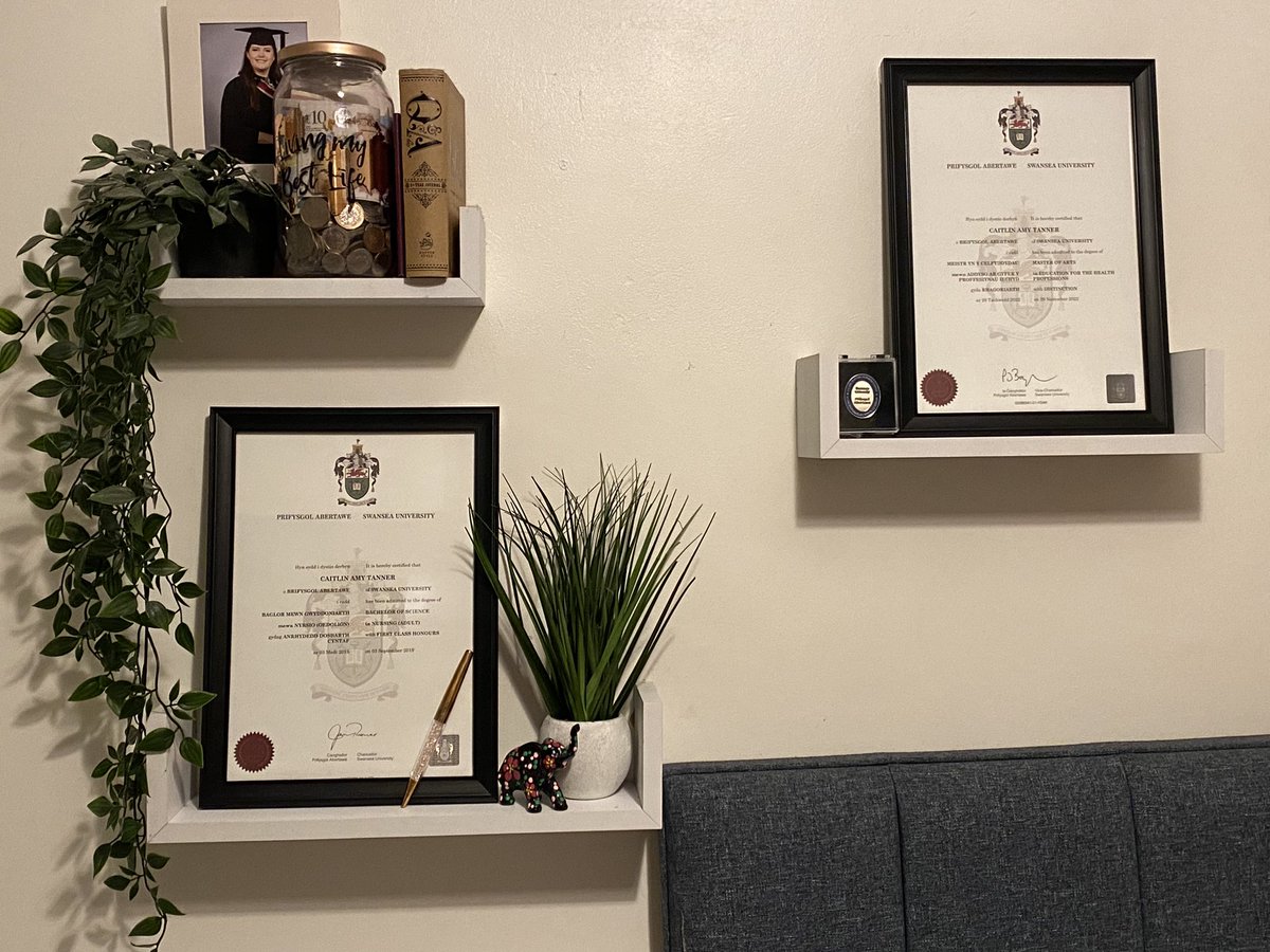 How does everyone lay out their achievements…. Do you put up certificates OR photos of yourself at graduation? #phdvoice #phdlife #PhD