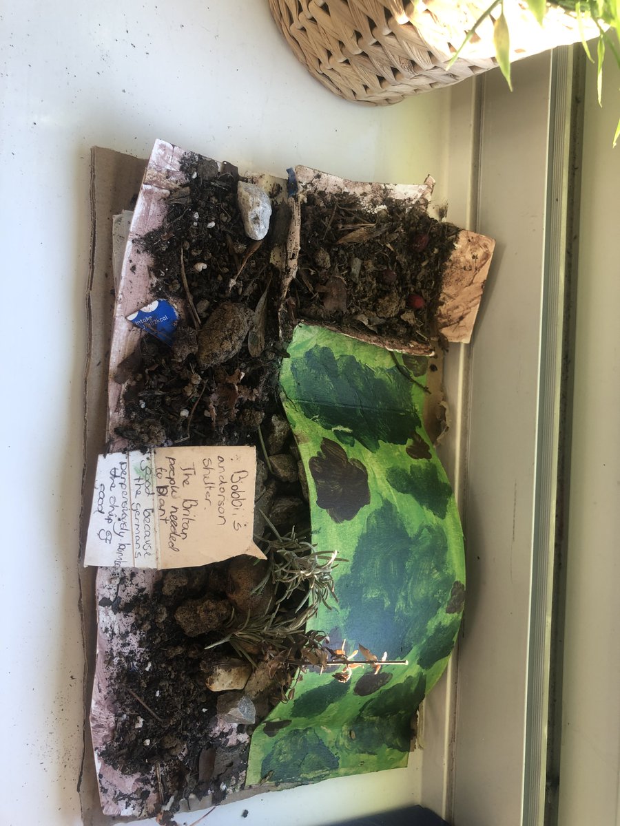 RectoryFarmPri's tweet image. Some outstanding home learning from term 1. Anderson shelters from Year 6 history