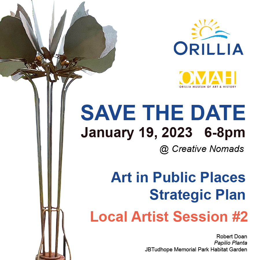 TONIGHT!  Event link:  fb.me/e/2TOm94mmk #omah #orilliamuseum #orillia #artinpublicplaces #orillialakecountry #downtownorillia #westridge #inspire #create #celebrate #community #cobaltconnects #strategize #publicart #creativenomadstudios