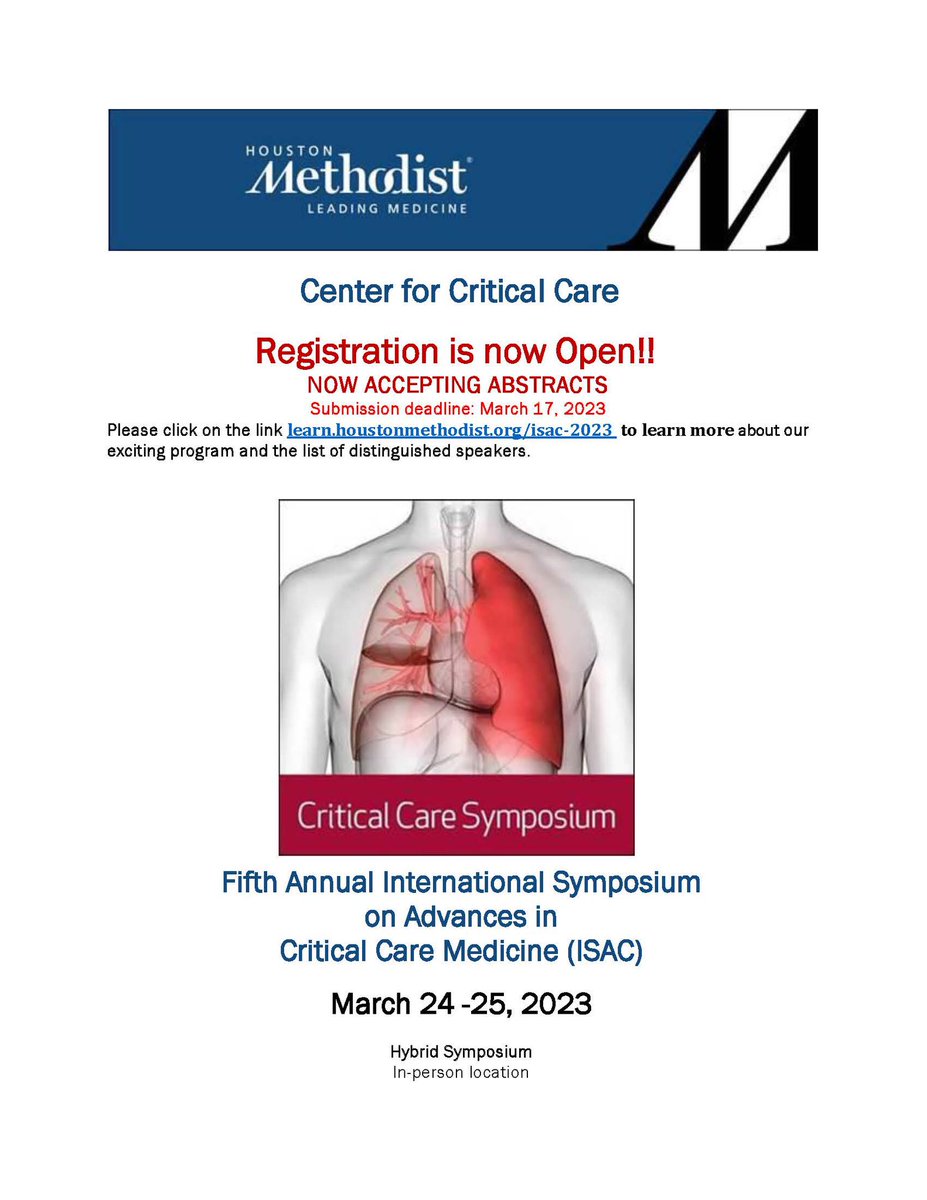 Atiya Dhala (@atiya_dhala) on Twitter photo Please plan to attend Houston Methodist’s 5th Annual Critical Care Symposium learn.houstonmethodist.org/isac-2023 <a href="/HMethodistMD/">Houston Methodist MD</a> <a href="/HMSurgery/">Houston Methodist Surgery Residency & Fellowships</a> <a href="/MelinaAwar/">Melina Awar, MD</a> <a href="/DeepaGotur/">Deepa Bangalore Gotur</a> <a href="/HMethodistGME/">Houston Methodist Residency & Fellowship Programs</a> @hmpulmcritcarefellow <a href="/ClewingMarietta/">Marietta Clewing</a> <a href="/SMartinezMD/">Sylvia Martinez</a> <a href="/nic_tap/">NicTap MD</a> Please plan to attend Houston Methodist’s 5th Annual Critical Care Symposium learn.houstonmethodist.org/isac-2023 <a href="/HMethodistMD/">Houston Methodist MD</a> <a href="/HMSurgery/">Houston Methodist Surgery Residency & Fellowships</a> <a href="/MelinaAwar/">Melina Awar, MD</a> <a href="/DeepaGotur/">Deepa Bangalore Gotur</a> <a href="/HMethodistGME/">Houston Methodist Residency & Fellowship Programs</a> @hmpulmcritcarefellow <a href="/ClewingMarietta/">Marietta Clewing</a> <a href="/SMartinezMD/">Sylvia Martinez</a> <a href="/nic_tap/">NicTap MD</a>