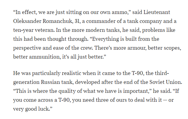 [情報] 烏軍裝甲兵：現有坦克很難打敗T-90