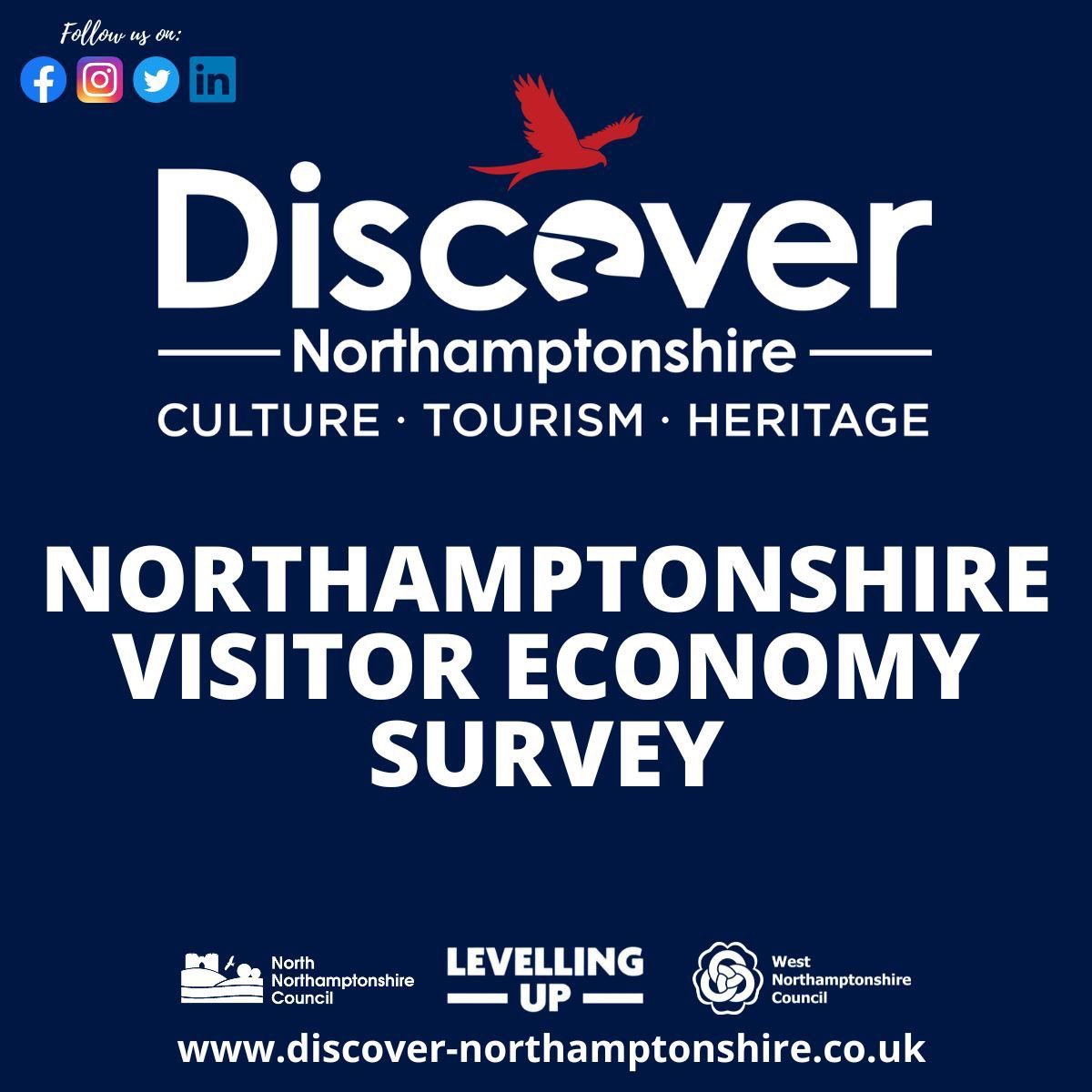 Have your Say on Northamptonshire’s Visitor Economy!
 
Please do help us to optimise the future opportunities by filling in the survey at this link:
 
survey.zohopublic.eu/zs/FcDHAw

#DiscoverNorthamptonshire 
<a href="/NNorthantsC/">North Northamptonshire Council</a> 
<a href="/WestNorthants/">West Northamptonshire Council</a> 
<a href="/VisitEngland/">VisitEngland</a>