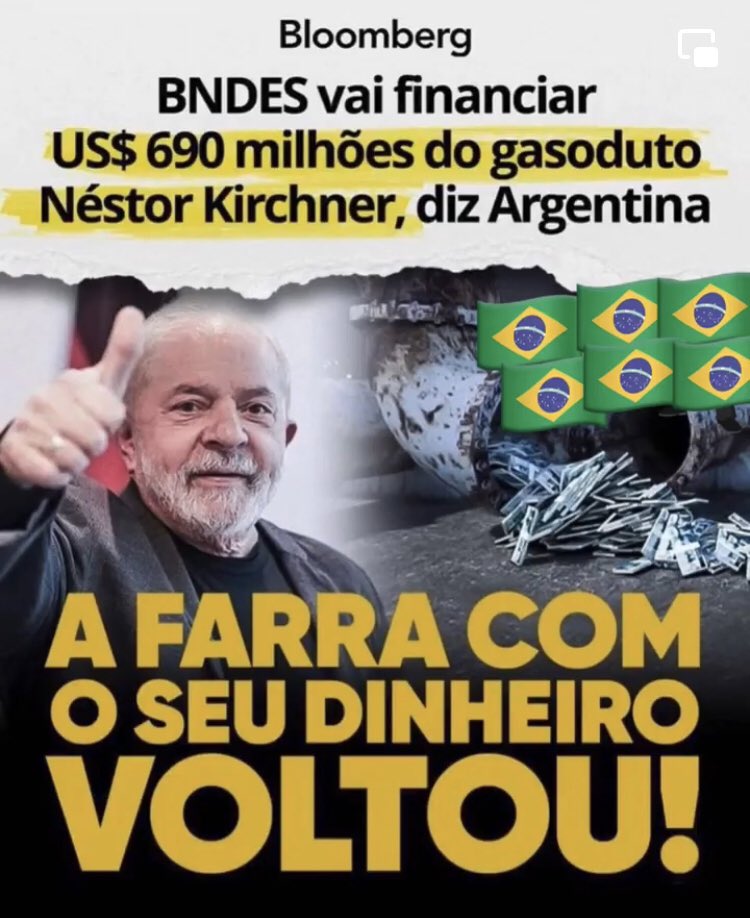 PauloMendesPae1's tweet photo. Agora é que o roubo do dinheiro dos brasileiros via BNDES, vai implodir mesmo a economia do Brasil e numa velocidade recorde!!!! https://t.co/BnYhRZRJTU