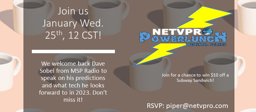 Join us as we welcome back Dave Sobel from MSP Radio! 

#radio #predictions #2023tech #webinar #lunchandlearn #ITfirm #ITconsultant #backupandrecovery #dataprotection #helppeople #solveproblems #addvalue