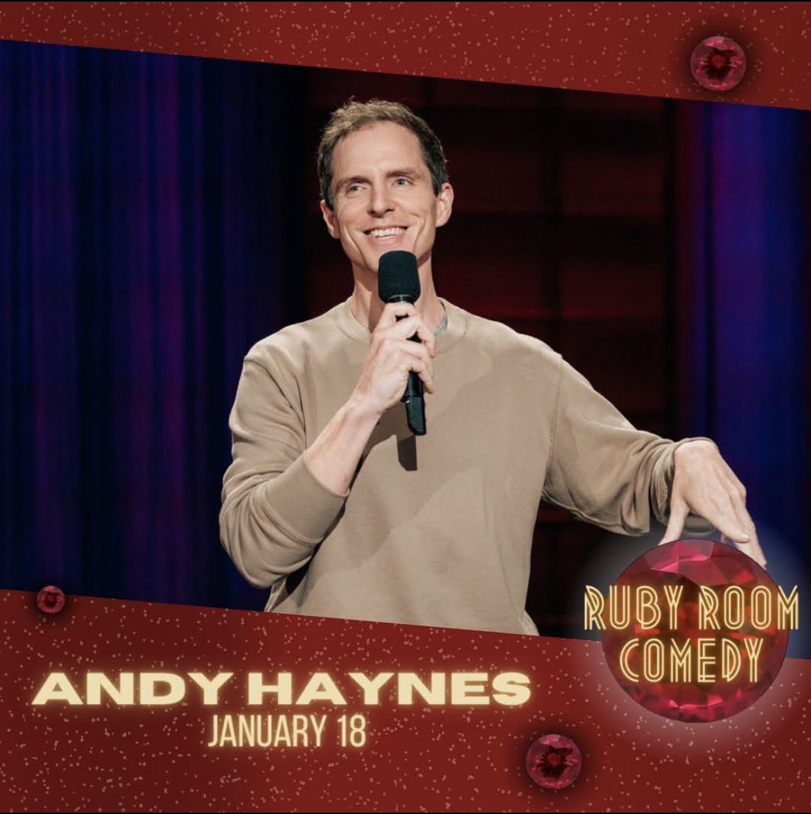 RubyRoomComedy (@rubyroomcomedy) on Twitter photo ♦️<a href="/imandyhaynes/">Andy Haynes</a> is BACK - TONIGHT!!!! ♦️
Doors 8:30 / Show 9pm / 21+
Get tickets: eventbrite.com/e/andy-haynes-… ♦️<a href="/imandyhaynes/">Andy Haynes</a> is BACK - TONIGHT!!!! ♦️
Doors 8:30 / Show 9pm / 21+
Get tickets: eventbrite.com/e/andy-haynes-…