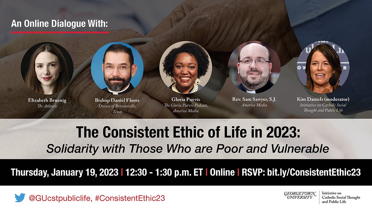 Today at 12:30pm ET! “The Consistent Ethic of Life in 2023: Solidarity with Those Who are Poor and Vulnerable” with @ebruenig, @bpdflores, @gloria_purvis, @ssawyersj & moderator @kdaniels8 View the livestream on our page or youtu.be/FdhPb6YeLNY #ConsistentEthic23