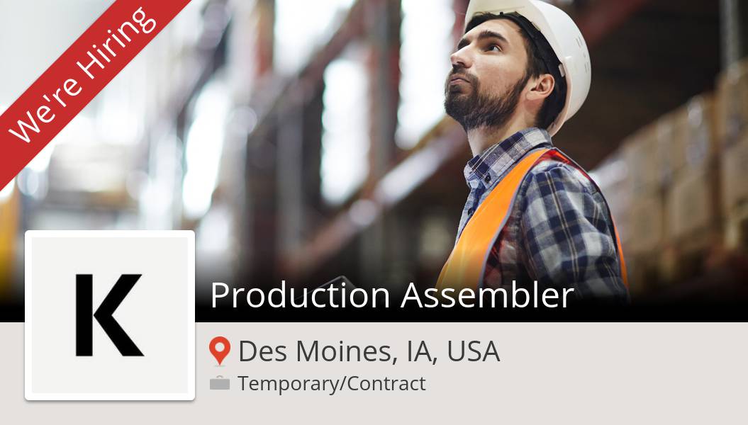 missmistym1972's tweet photo. Apply now to work for #KellyServices as #Production #Assembler in #DesMoines! #job https://t.co/ZW05AsV4bH https://t.co/9Hev8qskeh