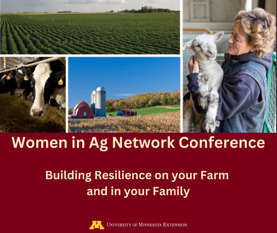 Consider attending the <a href="/UMNExt/">U of MN Extension</a> Women in Ag Conference on February 7 at the Willmar Convention Center. Networking and learning together. For more information and to registerion: extension.umn.edu/event/women-ag…