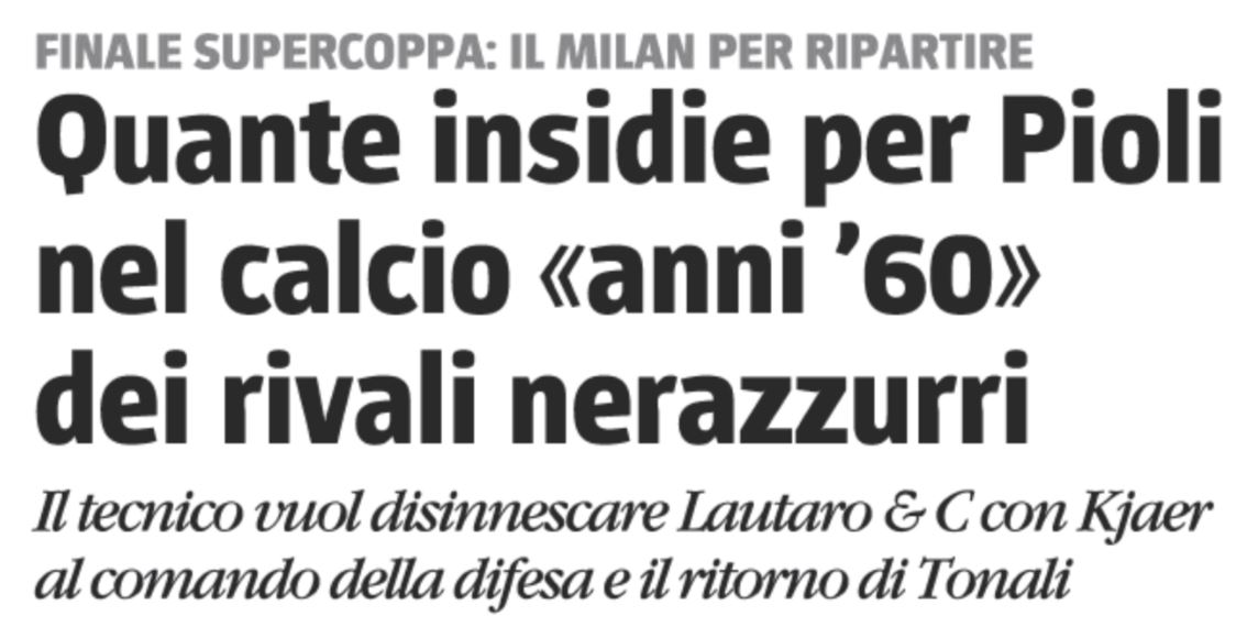 Pistogolblasta2's tweet image. Il #Milan di #Pioli non è riuscito a battere una squadra che gioca un calcio ormai noto da 60 anni.

#SupercoppaItaliana #MilanInter
