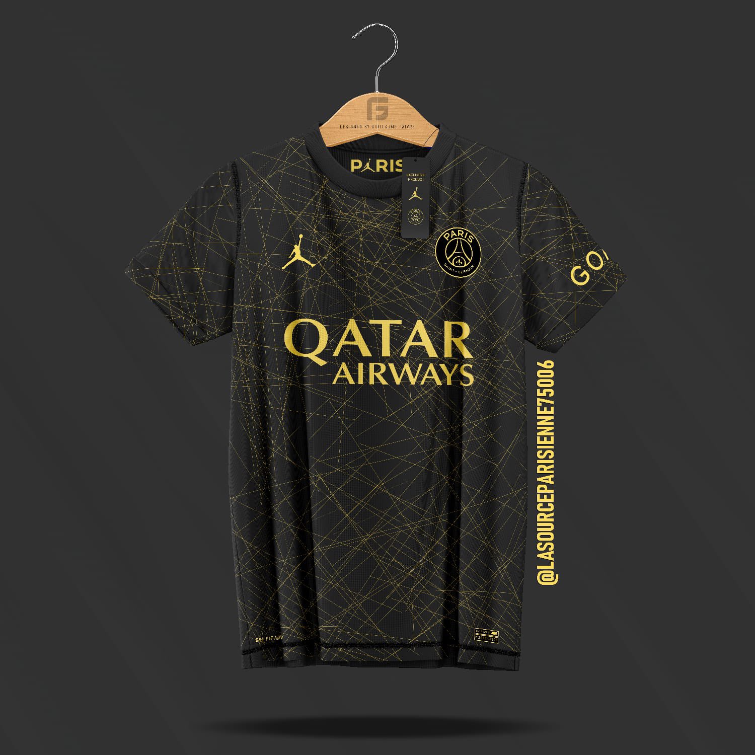 maillot psg 2023 noir et or