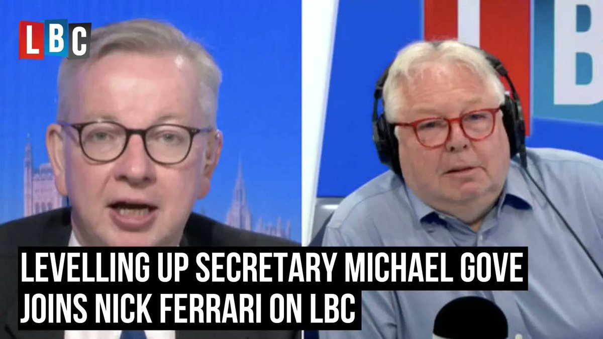 Levelling Up Secretary Michael Gove speaks to Nick Ferrari tomorrow morning. Listen from 7am on Thursday and watch on @GlobalPlayer @NickFerrariLBC | @michaelgove