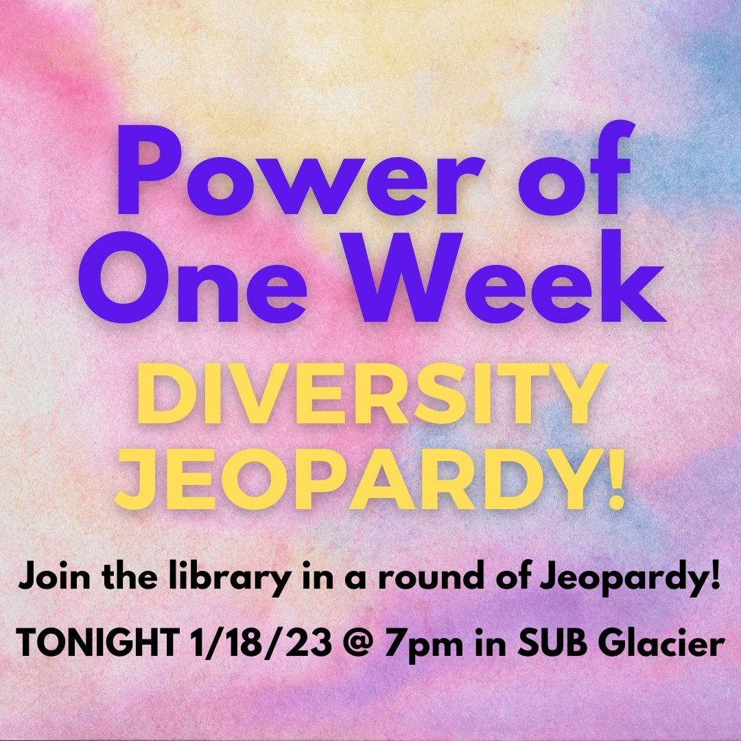 MSUBLib's tweet photo. Join us for jeopardy tonight! Stop by and check out our Power of One Week book display for some helpful hints 👀 https://t.co/mCoGCbclmc