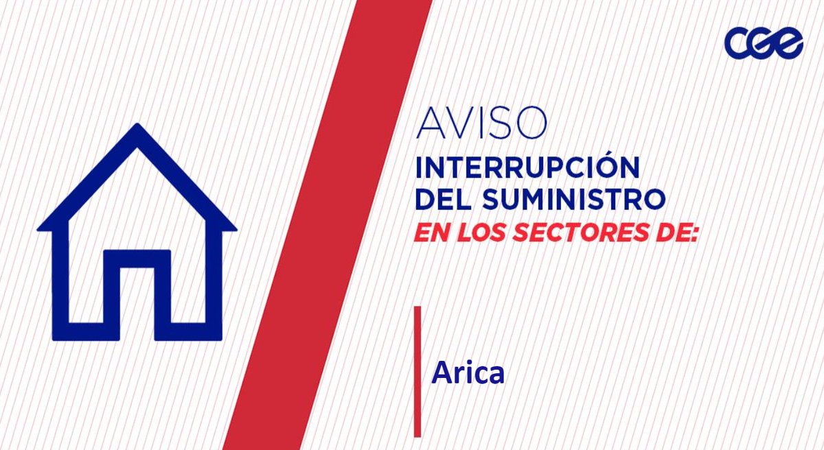 Informamos a nuestros clientes de los sectores Tambo Quemado, El Pedregal y aledaños, comuna de #Arica, la interrupción del suministro eléctrico. Nuestro personal de emergencia ya está informado. /RT