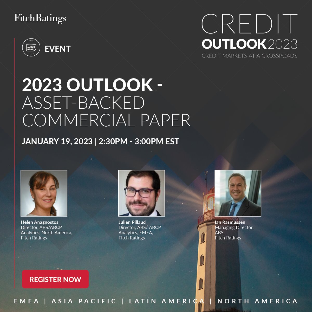 FitchRatings's tweet image. Join us on January 19th at 2:30 pm for a discussion on Fitch Ratings' sector outlook for US asset-backed commercial paper.  

Register Here: ow.ly/VB7X50MupEn

#FitchOutlooks2023  #CreditOutlook #ABCP #structuredfinance