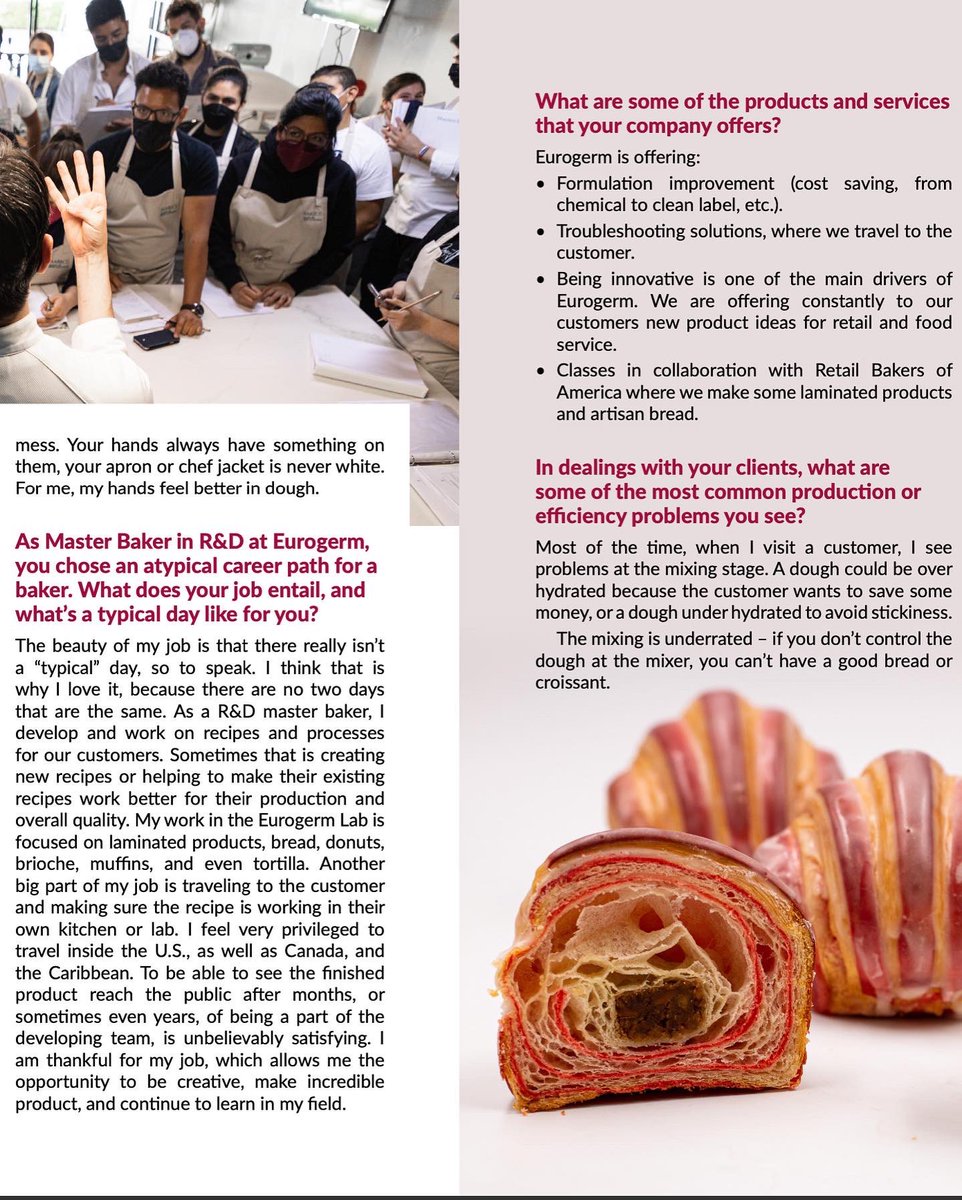 Our R&amp;D baker Romain Dufour was featured in the latest issue of <a href="/pastryartsmag/">Pastry</a>! Check out these snippets where Romain goes into detail about his integral role within the Eurogerm KB team as well as some more info about the services we offer. Thank you Pastry Arts Magazine!