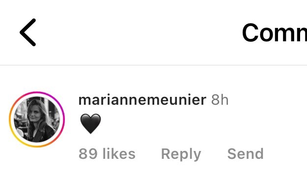 juistheju's tweet image. เพิ่งเห็นว่ามารีแอนนอกจากมากดไลก์กับแชร์รูปเตนล์แล้ว ยังคอมเมนต์หัวใจให้เตนล์ด้วย และน้องเอมม่าในซีรีส์เวนส์เดย์ก็มากดไลก์รูปเตนล์เหมือนกัน🥺 #SaintLaurentxTEN #PFW23