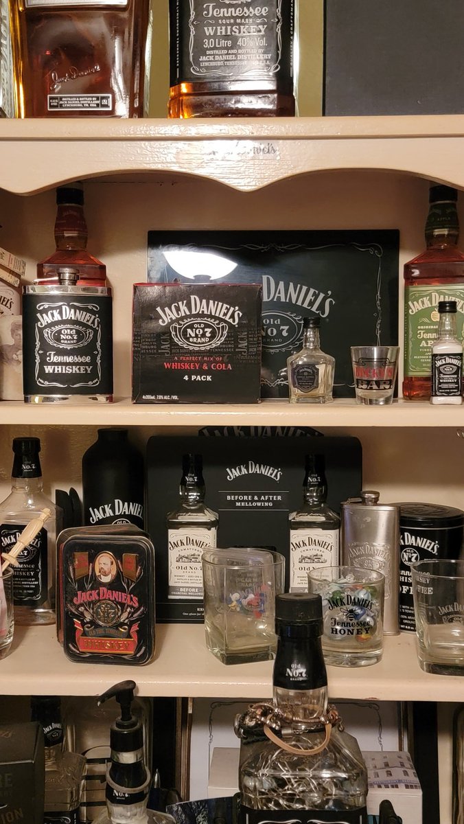 @JDMorgan @FloatyRedHead23 @HilarieBurton Can you buy your whiskey in Indiana? I can't wait to buy 2 bottles 1 to drink and I too put with my Jack Daniels collection,i redid the barrel and chairs 