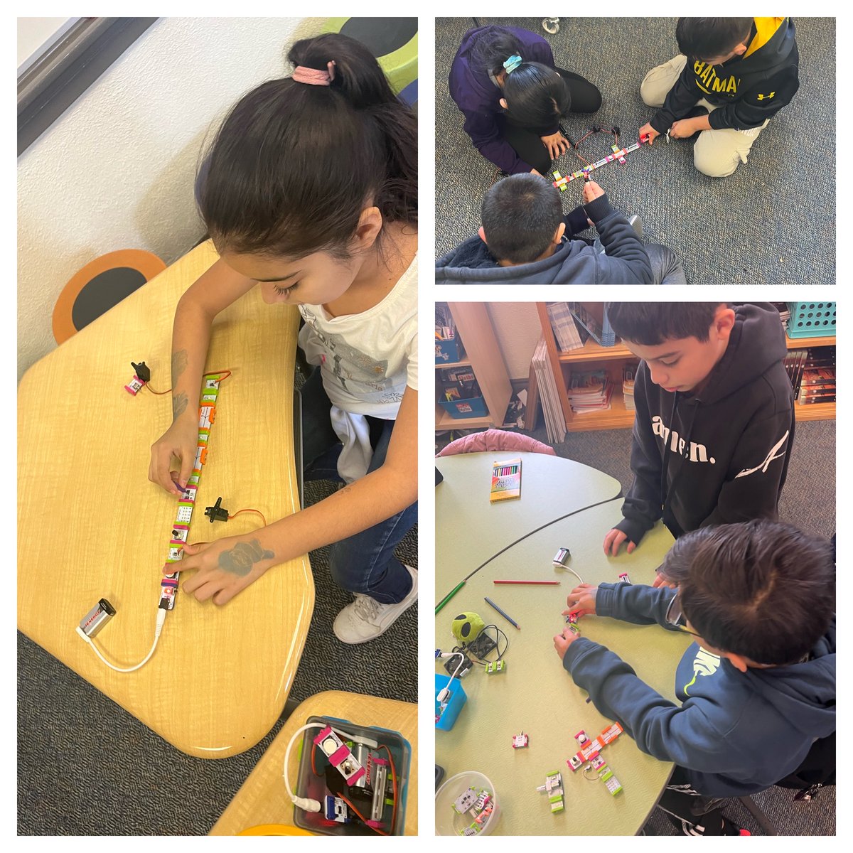 ColumbineES's tweet photo. Columbine 4th graders used @littleBits to prototype &amp; build air pollution removal devices for our school-wide environmental issues design challenge. Designing the future! @KarlaAllenbach #SkylineCommunityStrong #StVrainStorm @SVPriorityPrgms https://t.co/M6SgBdJtmx