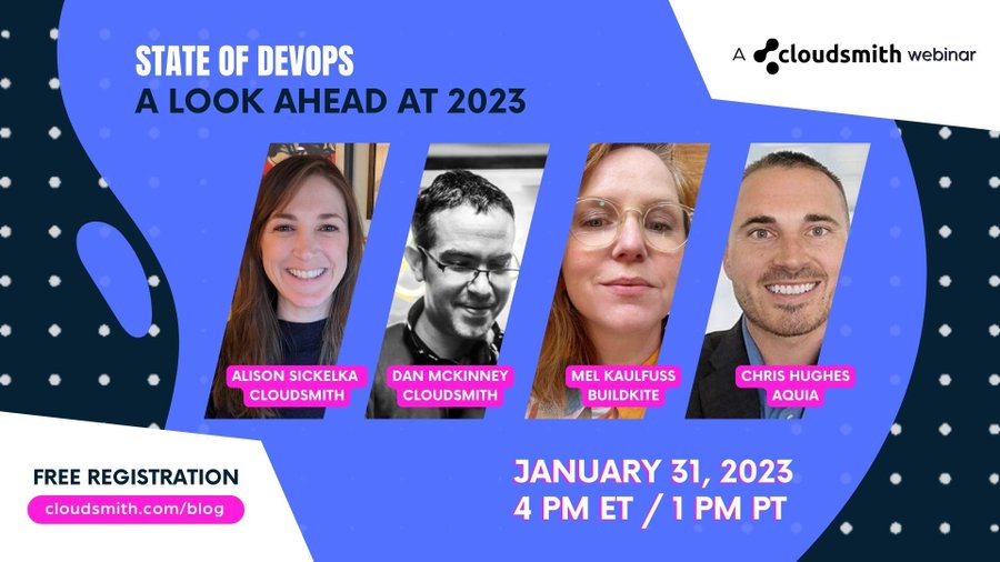 “DevOps” has never been more popular than it is today; it seems to be on the top of everyone’s minds and constantly evolving. So what can we expect to see in terms of trends for 2023?    

Free registration here: cloudsmith.com/blog/jan2023st… 

Special thanks to @cloudsmith
#DevOps