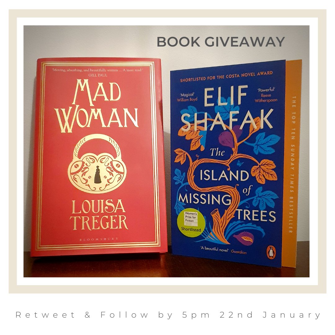 #Giveaway 🎉

I have a spare copy of two of my favourite books from 2022 #MadWoman #TheIslandofMissingTrees
  
RT &amp; follow to enter, by 5pm 22nd Jan

If you have a preference, pop it in the comments; a winner for each book will be picked; UK only 📚#BookTwitter #HistoricalFiction