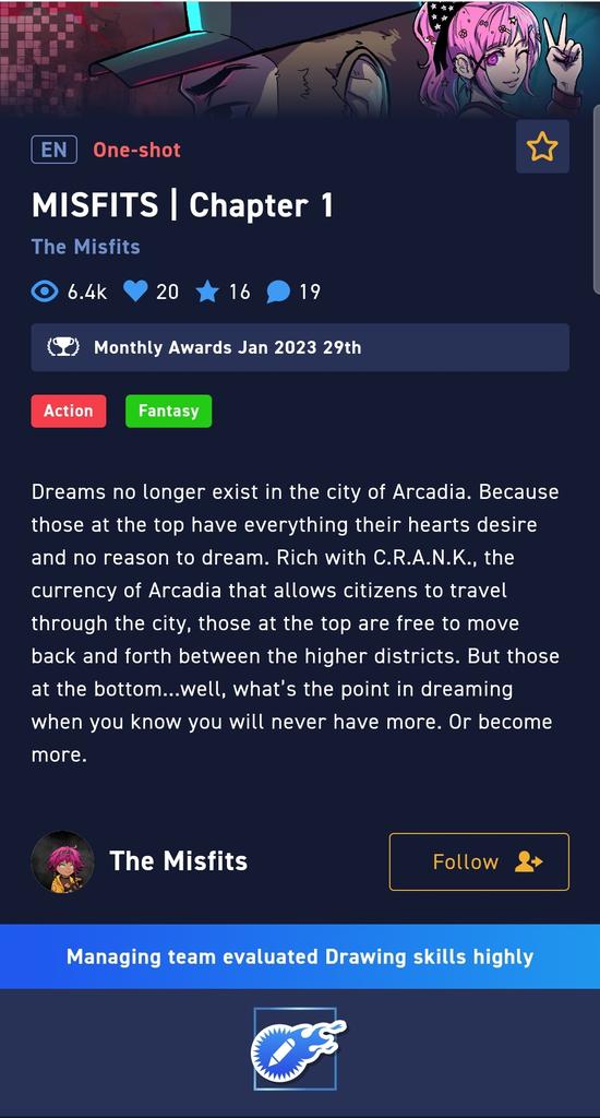 Wow Family! 2k views in two days, we are really doing so well considering we haven't done any advertising! Thank you all so much, the month isn't over 😉

Let's keep running up those views Misfits 👏 

medibang.com/mpc/episodes/j…

#AnimeNFT #NFT #NFTcollections