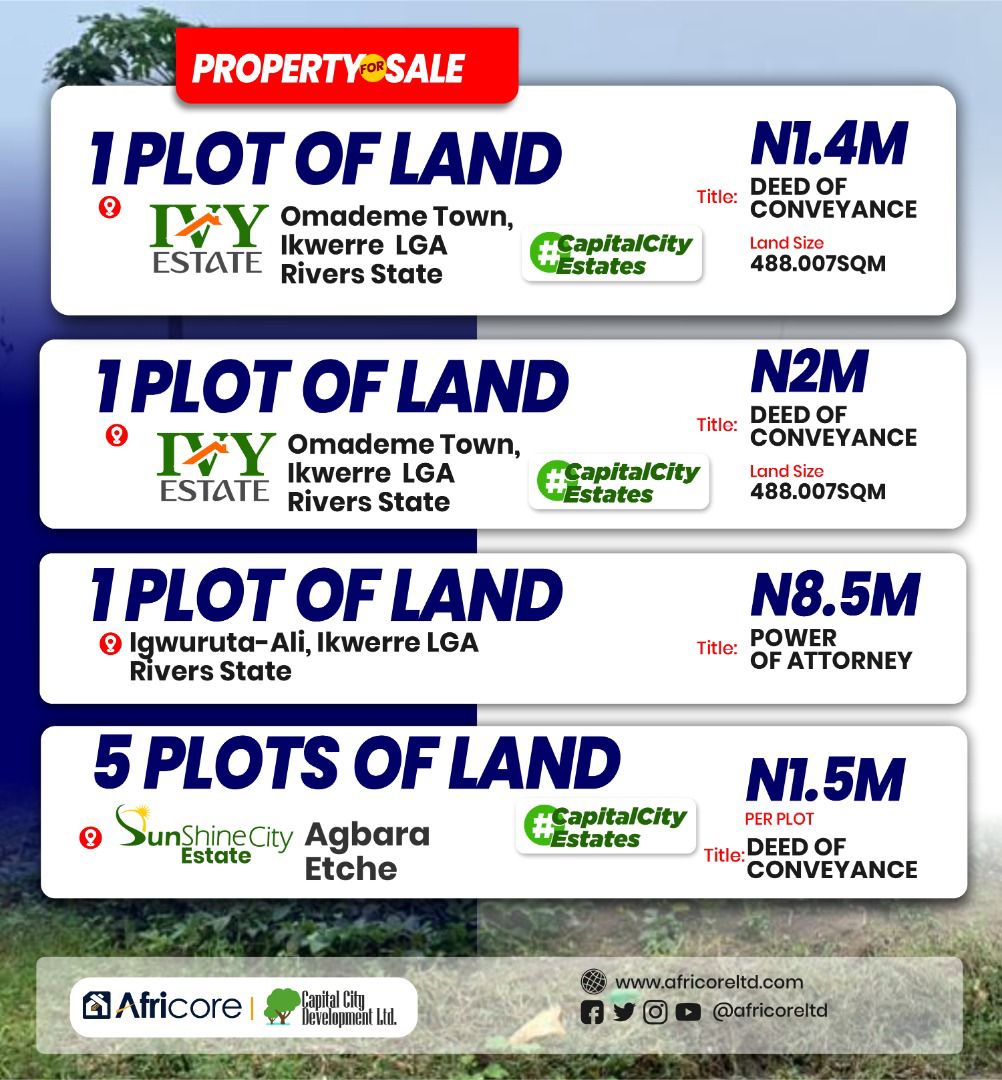 Aeba05's tweet photo. Properties available for sale 💯🔥🔥
Location : Rivers State 

For more info DM or Call ☎️ +234 703 635 1646.

@amaka_josh @iamozbit @MisterTamz @Obywinni

#Africore #CCDL https://t.co/Brtc071zoC