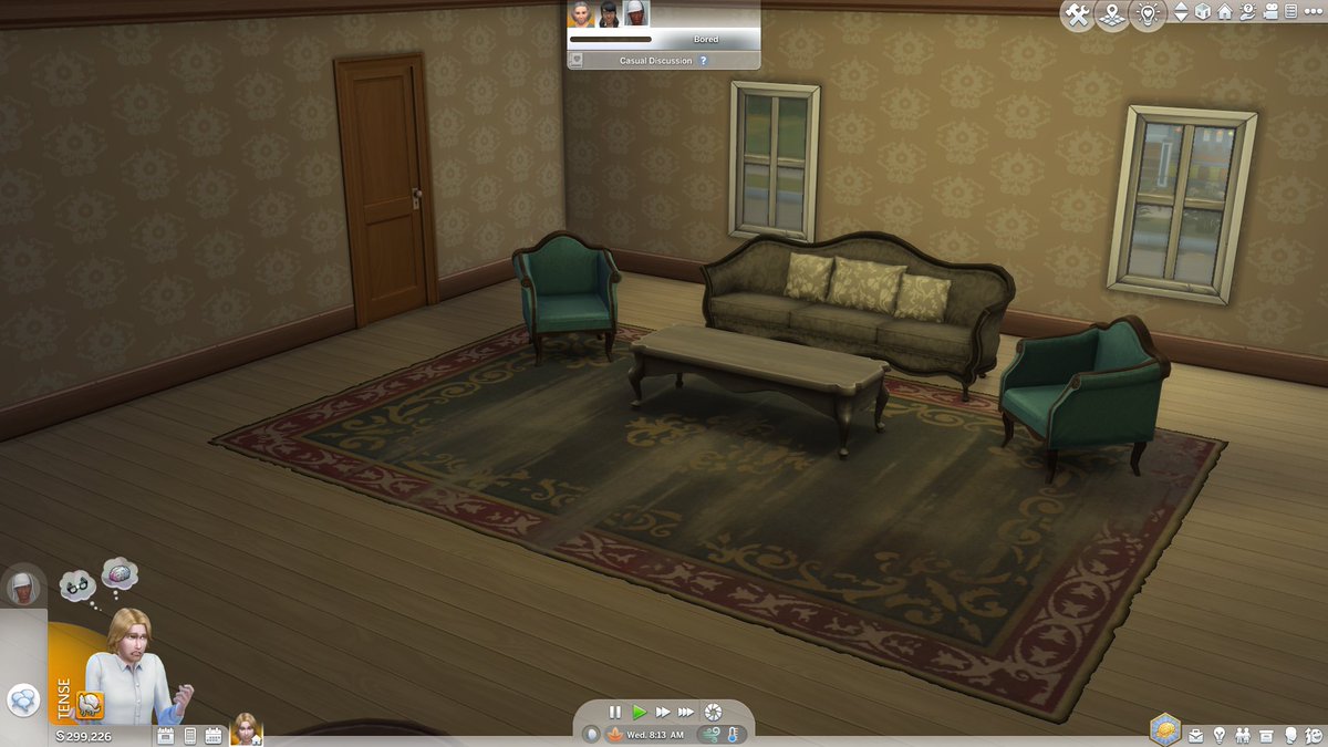 birdytheartist's tweet photo. I finally made Stuart's shop (and upstairs apartment) in the sims! Refrigerators weren't invented until 1913 but if I wanted my boy to live here I needed a fridge #clockworkwebtoon https://t.co/IyzuNTa0Fc