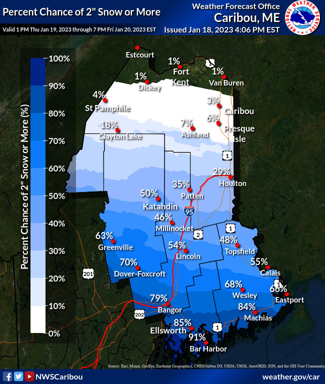 NWS Caribou on Twitter "Forecast snowfall for Thursday night into