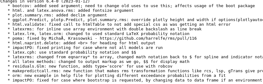 Frank Harrell (@f2harrell) on Twitter photo Major new version of R rms package is now on CRAN with many improvements, the most important of them being the generalization of spline functions to work in any regression model, rms or otherwise. hbiostat.org/R/rms #rstats @vandy_biostat <a href="/VUDataScience/">Vanderbilt University Data Science Institute</a> #rmscourse Major new version of R rms package is now on CRAN with many improvements, the most important of them being the generalization of spline functions to work in any regression model, rms or otherwise. hbiostat.org/R/rms #rstats @vandy_biostat <a href="/VUDataScience/">Vanderbilt University Data Science Institute</a> #rmscourse