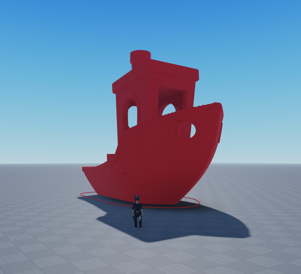 guys. i got a new 3d printer. printed my first benchy :)

nah, but why did I spend time making a 3d printer inside of roblox